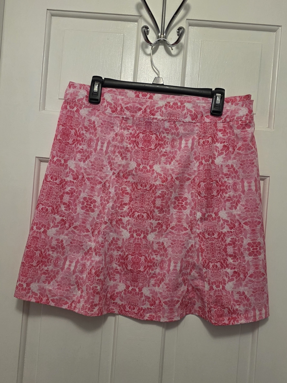 Ripskirt Hawaii Pink Floral Pattern Circle Skirt Wrap Velcro Close Size Large